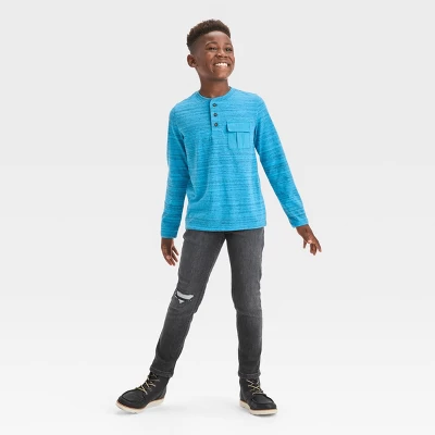 Boys' Long Sleeve Pocket Henley Shirt - Cat & Jack™ 2 Boys' Long Sleeve Pocket Henley Shirt - Cat & Jack™ - Image 2