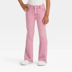 Girls' Button Fly Flare Jeans - Cat & Jack™ Pink -CAT & JACK Shop GUEST a8459da8 36ed 4ddb a11b 2a4177381816