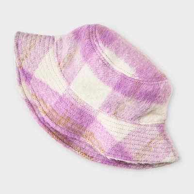 Girls' Plaid Bucket Hat - Cat & Jack™ Pink 1 Girls' Plaid Bucket Hat - Cat & Jack™ Pink