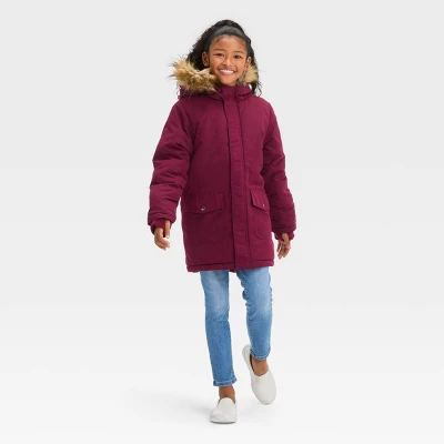 Girls' Solid Parka Jacket - Cat & Jack™ 2 Girls' Solid Parka Jacket - Cat & Jack™ - Image 2