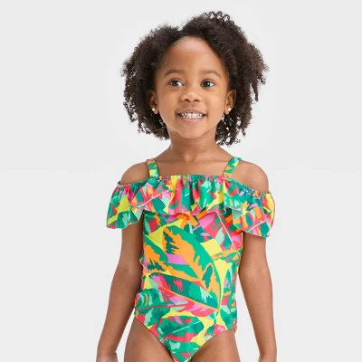 Toddler Girls' Leaf One Piece Swimsuit - Cat & Jack™ 3 Toddler Girls' Leaf One Piece Swimsuit - Cat & Jack™ - Image 3