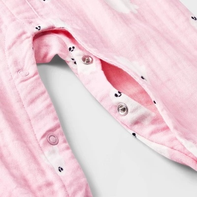 Baby Girls' Ghost Gauze Long Sleeve Romper - Halloween - Cat & Jack™ Light Pink 3 Baby Girls' Ghost Gauze Long Sleeve Romper - Halloween - Cat & Jack™ Light Pink - Image 3