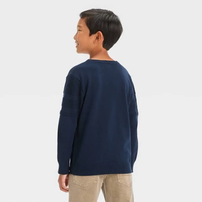 Boys' Crewneck Knit Pullover Sweater - Cat & Jack™ 1 Boys' Crewneck Knit Pullover Sweater - Cat & Jack™