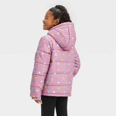Girls' Abstract Puffer Jacket - Cat & Jack™ 1 Girls' Abstract Puffer Jacket - Cat & Jack™