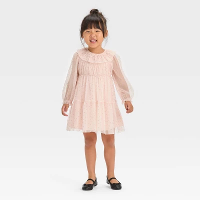 Toddler Girls' Stars Tulle Dress - Cat & Jack™ Pink 2 Toddler Girls' Stars Tulle Dress - Cat & Jack™ Pink - Image 2