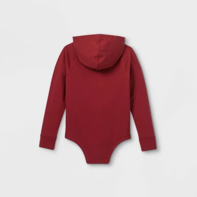 Boys' Adaptive Hooded Adjustable Bodysuit - Cat & Jack™ Burgundy 1 Boys' Adaptive Hooded Adjustable Bodysuit - Cat & Jack™ Burgundy
