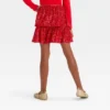 Girls' Tiered Sequin Holiday Skirt - Cat & Jack™ Red