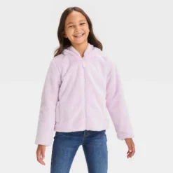Girls' Faux Fur Zip-Up Jacket - Cat & Jack™ -CAT & JACK Shop GUEST bbfb67fe 4880 4265 949a 56e4412dd291