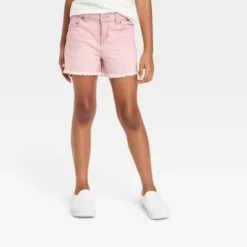 Girls' Mid-Rise Cut-Off Jean Shorts - Cat & Jack™ Pink -CAT & JACK Shop GUEST bd653016 4a2d 4d2f b241 6c2e1722d9e7