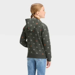 Girls' Halloween Zip-Up Hoodie Sweatshirt - Cat & Jackā¢