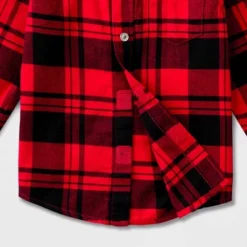 Toddler Boys' Adaptive Long Sleeve Button-Down Flannel Shirt - Cat & Jack™ Red -CAT & JACK Shop GUEST bdd0937b a165 4864 a7b1 287a3645c773