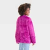 Kids' Solid Faux Fur Jacket - Cat & Jack™ Magenta