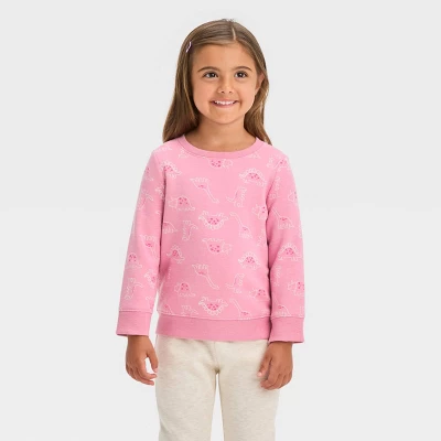 Toddler Girls' 2pk Fleece Pullover Sweatshirt - Cat & Jack™ Pink/Navy Blue 1 Toddler Girls' 2pk Fleece Pullover Sweatshirt - Cat & Jack™ Pink/Navy Blue