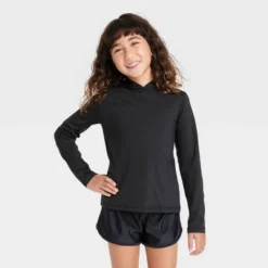 Girls' Hooded Long Sleeve Rash Guard Swim Top - Cat & Jack™ Black 5 Girls' Hooded Long Sleeve Rash Guard Swim Top - Cat & Jack™ Black -CAT & JACK Shop GUEST c98e162d c5c5 498c 841b f84798fb687b