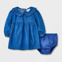 Baby Girls' Denim Prairie Dress - Cat & Jack™ Medium Wash -CAT & JACK Shop GUEST cd453918 25bd 4571 856a c02019a1fbe3