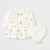 Baby Girls' Floral Embroidered Dress & Bottom Set - Cat & Jack™ Cream