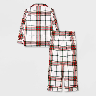 Toddler Plaid Coat Pajama Set - Cat & Jack™ Cream 1 Toddler Plaid Coat Pajama Set - Cat & Jack™ Cream