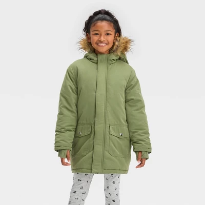 Girls' Solid Parka Jacket - Cat & Jack™ 3 Girls' Solid Parka Jacket - Cat & Jack™ - Image 3