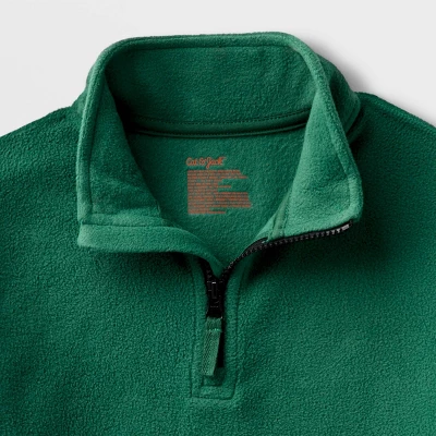 Boys' Adaptive Fleece Mock Neck Top - Cat & Jack™ Forest Green 2 Boys' Adaptive Fleece Mock Neck Top - Cat & Jack™ Forest Green - Image 2