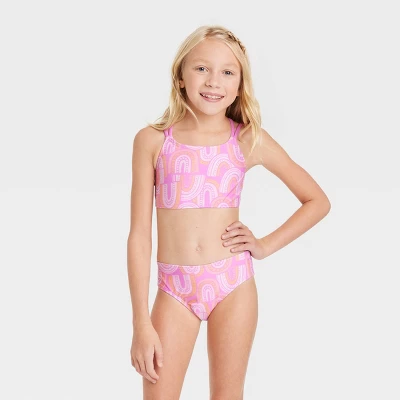 Girls' 3pc Over The Rainbow Swimwear Set - Cat & Jack™ 1 Girls' 3pc Over The Rainbow Swimwear Set - Cat & Jack™