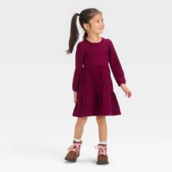 Toddler Girls' Dot Cozy A-Line Dress - Cat & Jack™ Red -CAT & JACK Shop GUEST d9406be2 e22e 438a b6cf ccff49b6d79f