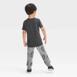 Toddler Boys' Halloween Short Sleeve T-Shirt And Pull-On Fleece Jogger Pants - Cat & Jack⢠Black
