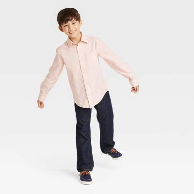 Boys' Long Sleeve Twill Button-Down Shirt - Cat & Jack™ 2 Boys' Long Sleeve Twill Button-Down Shirt - Cat & Jack™ - Image 2