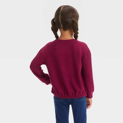 Toddler Girls' Waffle Shirt - Cat & Jack™ 1 Toddler Girls' Waffle Shirt - Cat & Jack™