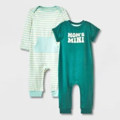 Baby 2pk Mama Romper Set - Cat & Jack™ Turquoise Green -CAT & JACK Shop GUEST e0b592d4 17aa 49d2 88ab b39dab1093aa