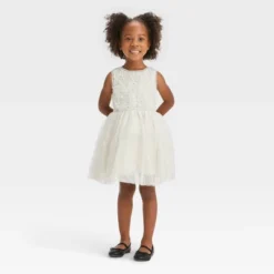 Toddler Girls' Rosette Tulle Dress - Cat & Jack™ Cream -CAT & JACK Shop GUEST e21e8585 2912 4c98 a78d 3f05070c69ee
