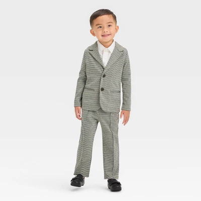 Toddler Boys' Long Sleeve Plaid Knit Blazer - Cat & Jack™ Brown 2 Toddler Boys' Long Sleeve Plaid Knit Blazer - Cat & Jack™ Brown - Image 2