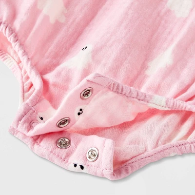 Baby Girls' Ghost Gauze Sleeveless Romper - Cat & Jack™ Light Pink 3 Baby Girls' Ghost Gauze Sleeveless Romper - Cat & Jack™ Light Pink - Image 3