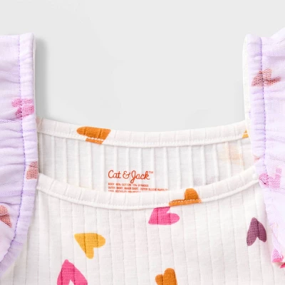 Toddler Girls' Adaptive Flutter Sleeve Tulle Dress - Cat & Jack™ Almond Cream 2 Toddler Girls' Adaptive Flutter Sleeve Tulle Dress - Cat & Jack™ Almond Cream - Image 2