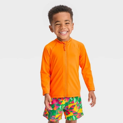 Toddler Solid Rash Guard Top - Cat & Jack™ Orange 3 Toddler Solid Rash Guard Top - Cat & Jack™ Orange - Image 3