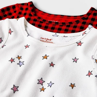 Toddler Girls' 2pk Adaptive Long Sleeve Holiday Dress - Cat & Jack™ Off-White 2 Toddler Girls' 2pk Adaptive Long Sleeve Holiday Dress - Cat & Jack™ Off-White - Image 2