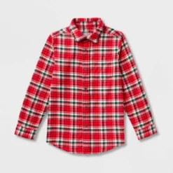 Boys' Adaptive Woven Plaid Button-Down Shirt - Cat & Jack - Red -CAT & JACK Shop GUEST ee45b03f 2ef9 4f5d 983b 598bf0583117