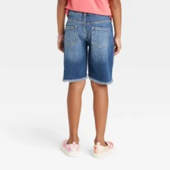 Girls' Destructed Relaxed Bermuda Jean Shorts - Cat & Jackā¢