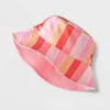 Girls' Reversible Striped Bucket Hat - Cat & Jack™ Pink