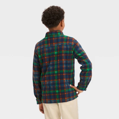 Boys' Micro Fleece Button-Down Shirt - Cat & Jack™ 1 Boys' Micro Fleece Button-Down Shirt - Cat & Jack™