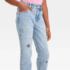 Girls' High-Rise Embroidered Ankle Straight Jeans - Cat & Jack™ Blue 6 Girls' High-Rise Embroidered Ankle Straight Jeans - Cat & Jack™ Blue -CAT & JACK Shop GUEST f4a1dd48 0bc0 4a22 80ab bacfaebe92b0