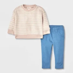 Baby Faux Gingham Sweater & Bottom Set - Cat & Jack™ Light Brown -CAT & JACK Shop GUEST fb18db9d 8306 426b a4e0 24bb3523d0a0