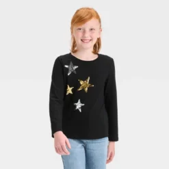 Girls' Long Sleeve Flip Sequin T-Shirt - Cat & Jack™