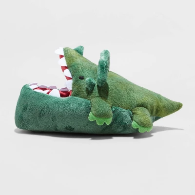 Boys' Dylan Dinosaur Ankle Biter Slippers - Cat & Jack™ Green 1 Boys' Dylan Dinosaur Ankle Biter Slippers - Cat & Jack™ Green